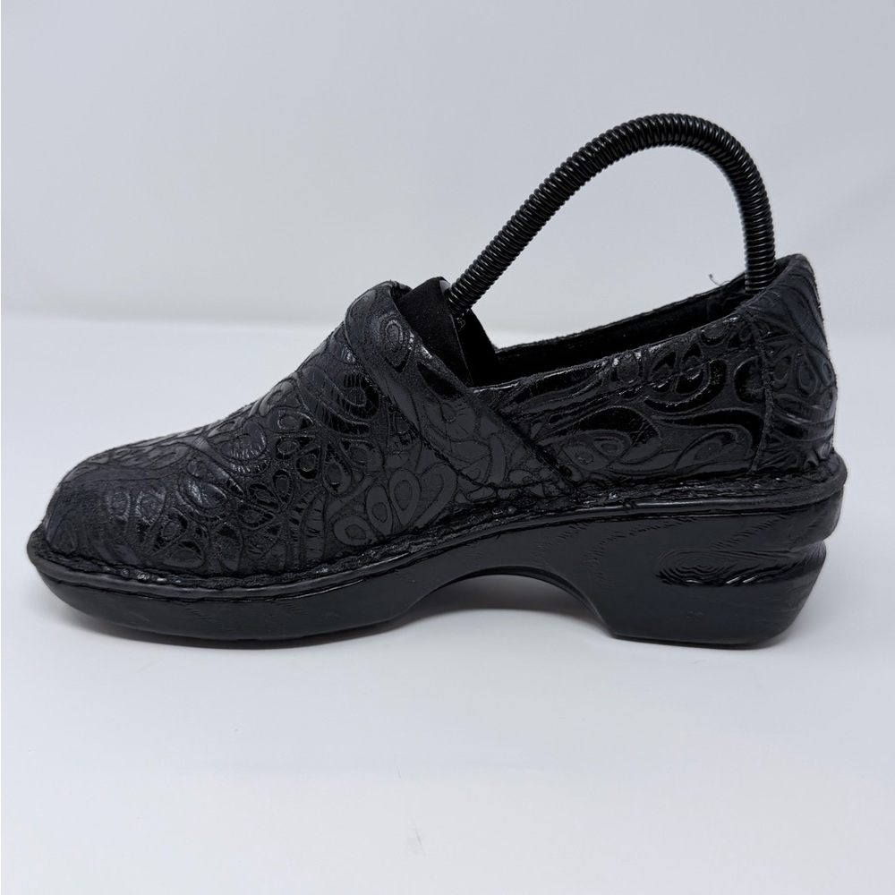 BOC Born Concept Leather Clogs Black Tooled Slip On Comfort Shoes Size 7M - Picture 4 of 14